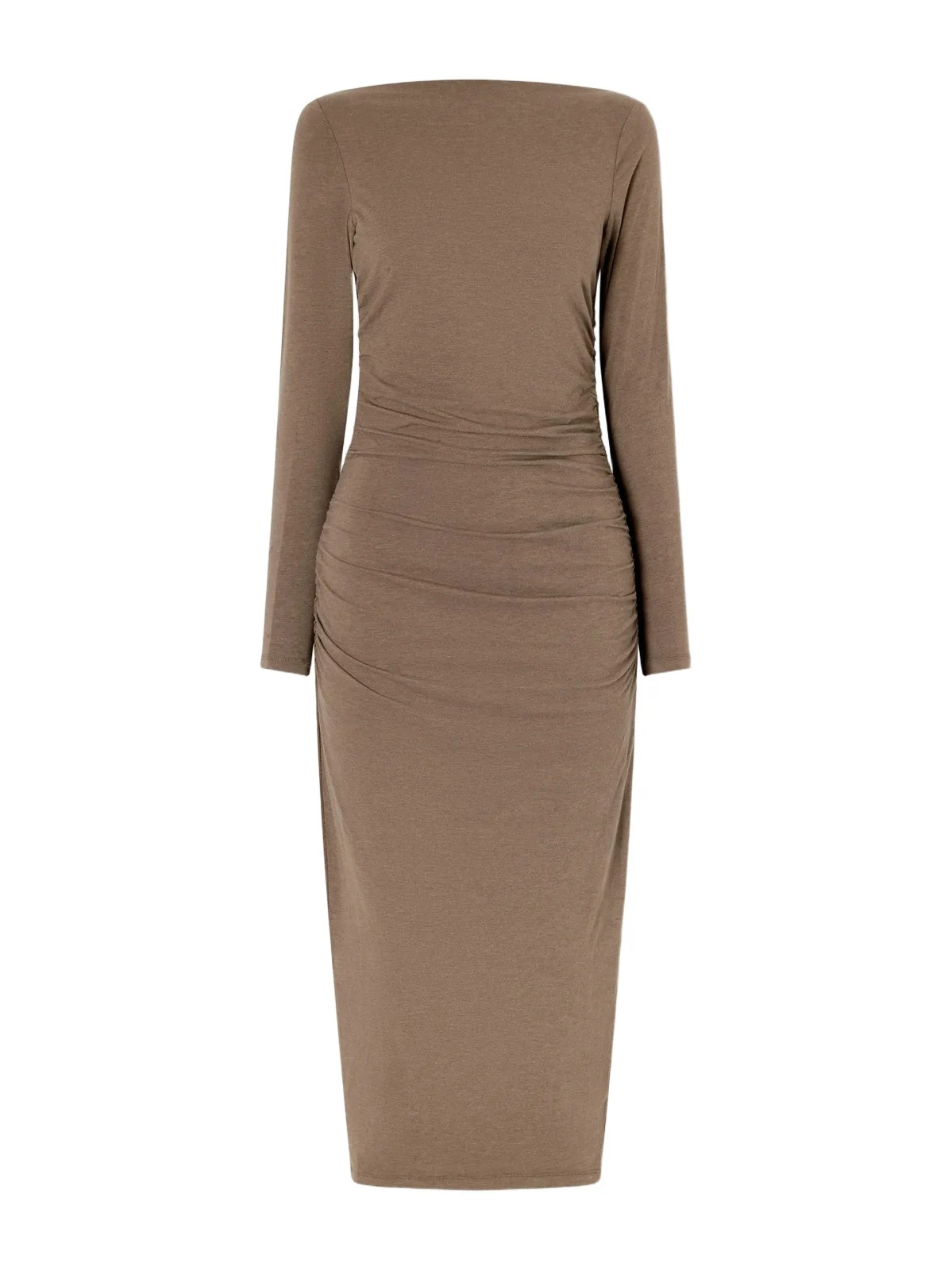 James Perse Ruched Gathered Cotton-blend Midi Dress