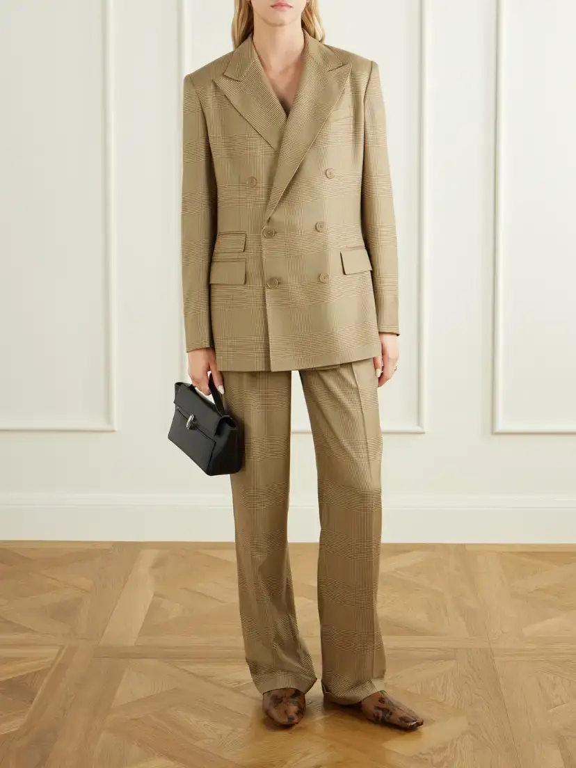Ralph Lauren Collection Glen Double-breasted Prince Of Wales Checked Silk Blazer | Thumbnail 2 Ralph Lauren Collection Glen Double-breasted Prince Of Wales Checked Silk Blazer | Thumbnail 2
