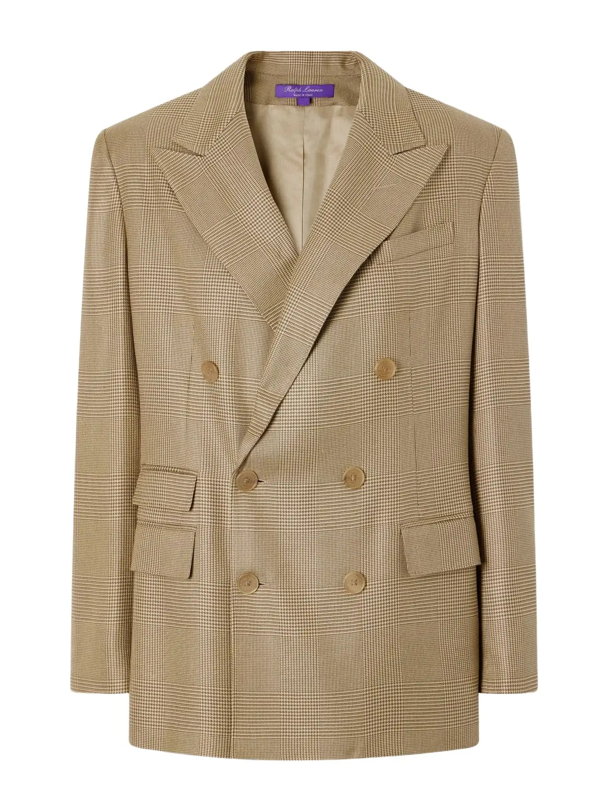 Glen Double-breasted Prince Of Wales Checked Silk Blazer Glen Double-breasted Prince Of Wales Checked Silk Blazer