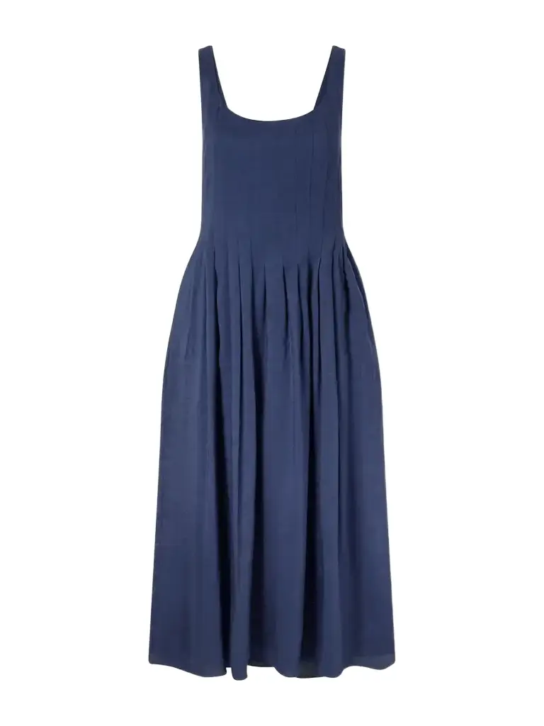 La Ligne Pleated Linen-blend Midi Dress | Image 1 La Ligne Pleated Linen-blend Midi Dress | Image 1