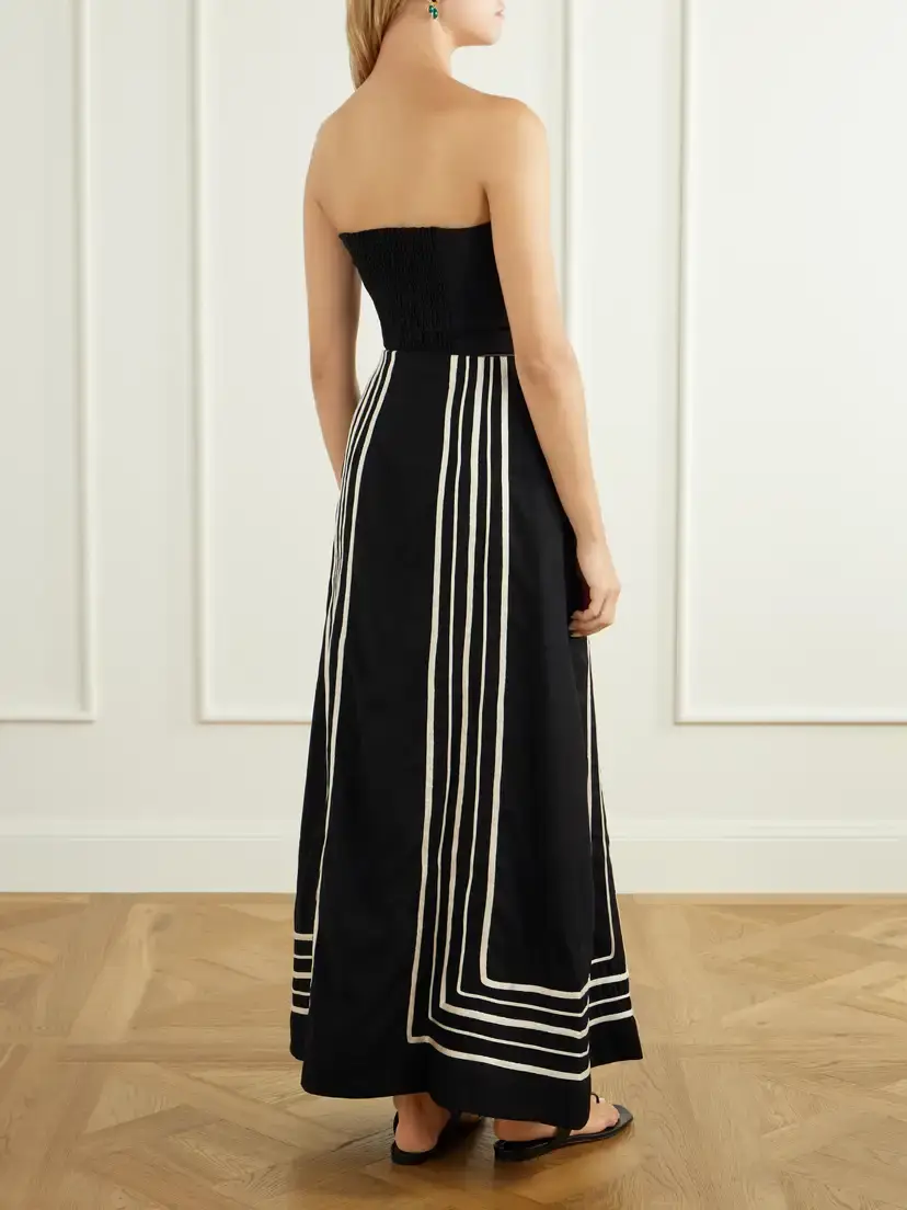 ANDRES OTALORA Invernal Striped Embroidered Twill Maxi Skirt | Thumbnail 3 ANDRES OTALORA Invernal Striped Embroidered Twill Maxi Skirt | Thumbnail 3