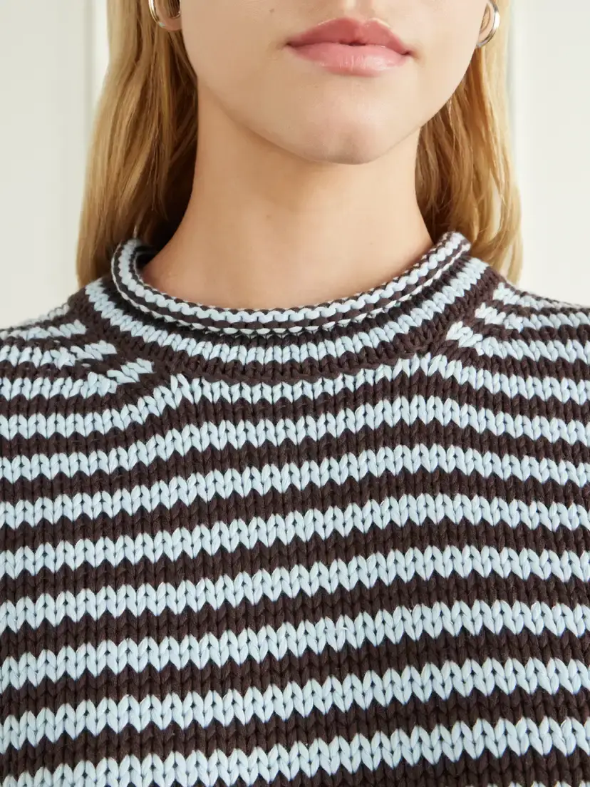 La Ligne Mini Marina Cropped Striped Cotton Sweater | Thumbnail 5 La Ligne Mini Marina Cropped Striped Cotton Sweater | Thumbnail 5
