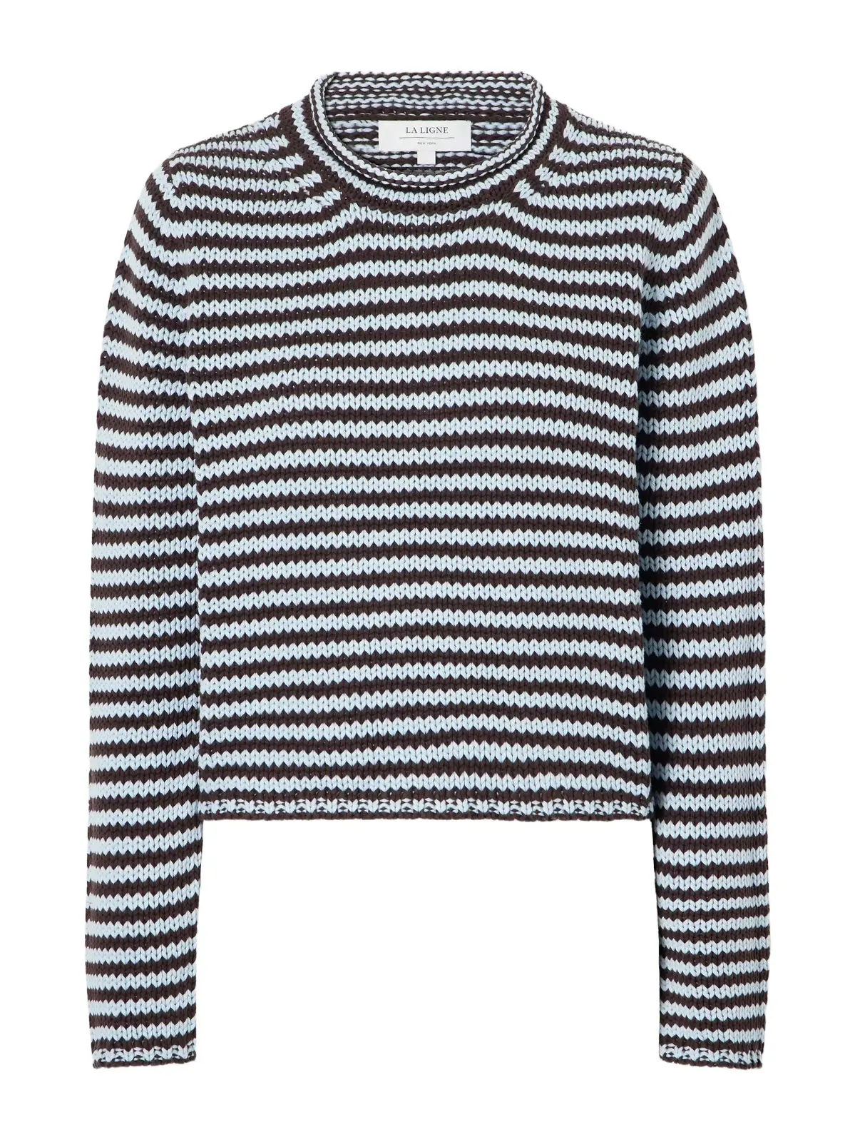 La Ligne Mini Marina Cropped Striped Cotton Sweater