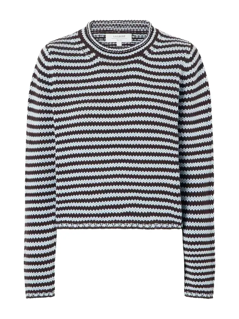 La Ligne Mini Marina Cropped Striped Cotton Sweater | Image 1 La Ligne Mini Marina Cropped Striped Cotton Sweater | Image 1