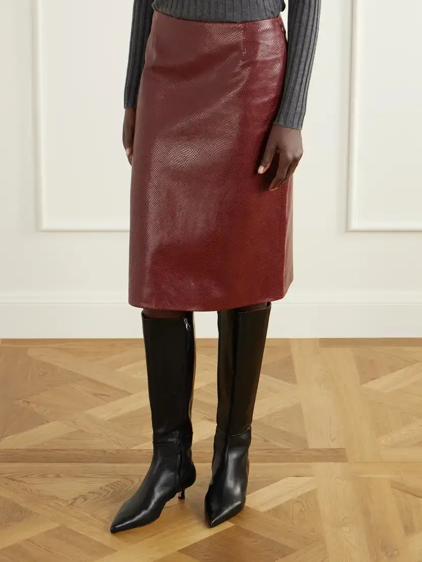 Veronica de Piante Noelia Snake-effect Leather Midi Skirt | Thumbnail 3 Veronica de Piante Noelia Snake-effect Leather Midi Skirt | Thumbnail 3