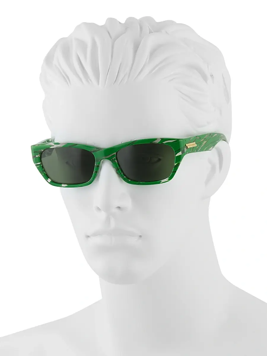 Bottega Veneta Men's Marbled Rectangular Sunglasses | Thumbnail 4 Bottega Veneta Men's Marbled Rectangular Sunglasses | Thumbnail 4