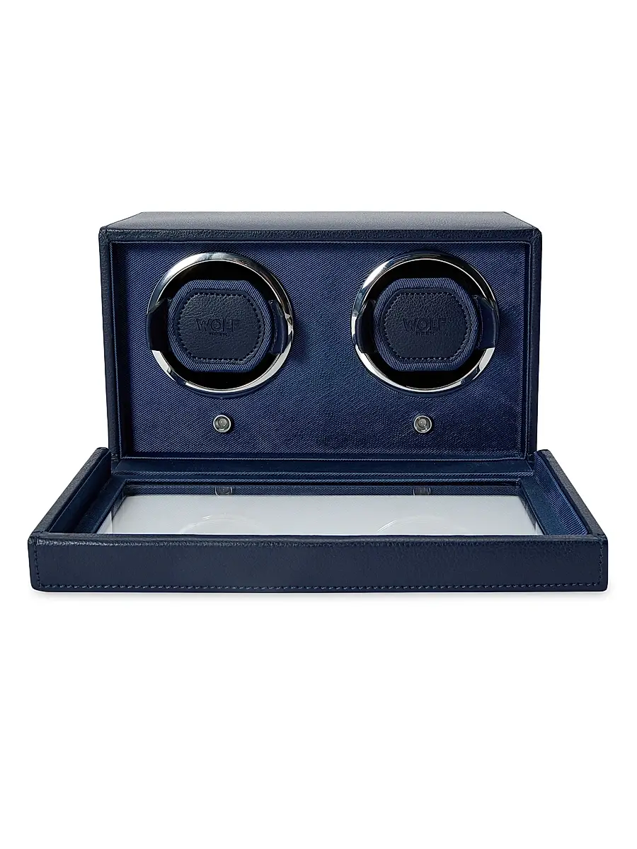 Wolf Cub Double Watch Winder With Cover - Navy | Thumbnail 2 Wolf Cub Double Watch Winder With Cover - Navy | Thumbnail 2