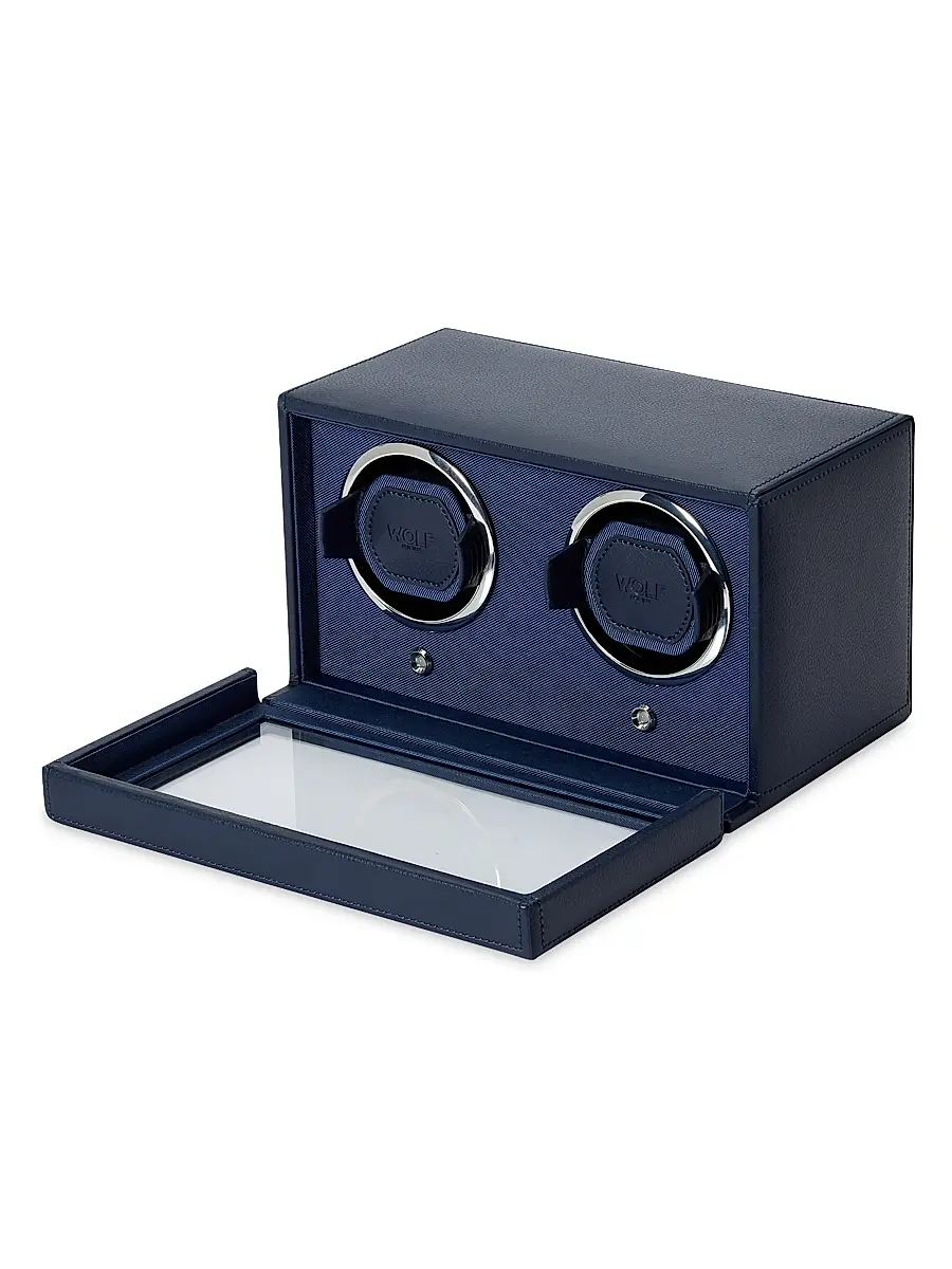Wolf Cub Double Watch Winder With Cover - Navy | Thumbnail 3 Wolf Cub Double Watch Winder With Cover - Navy | Thumbnail 3