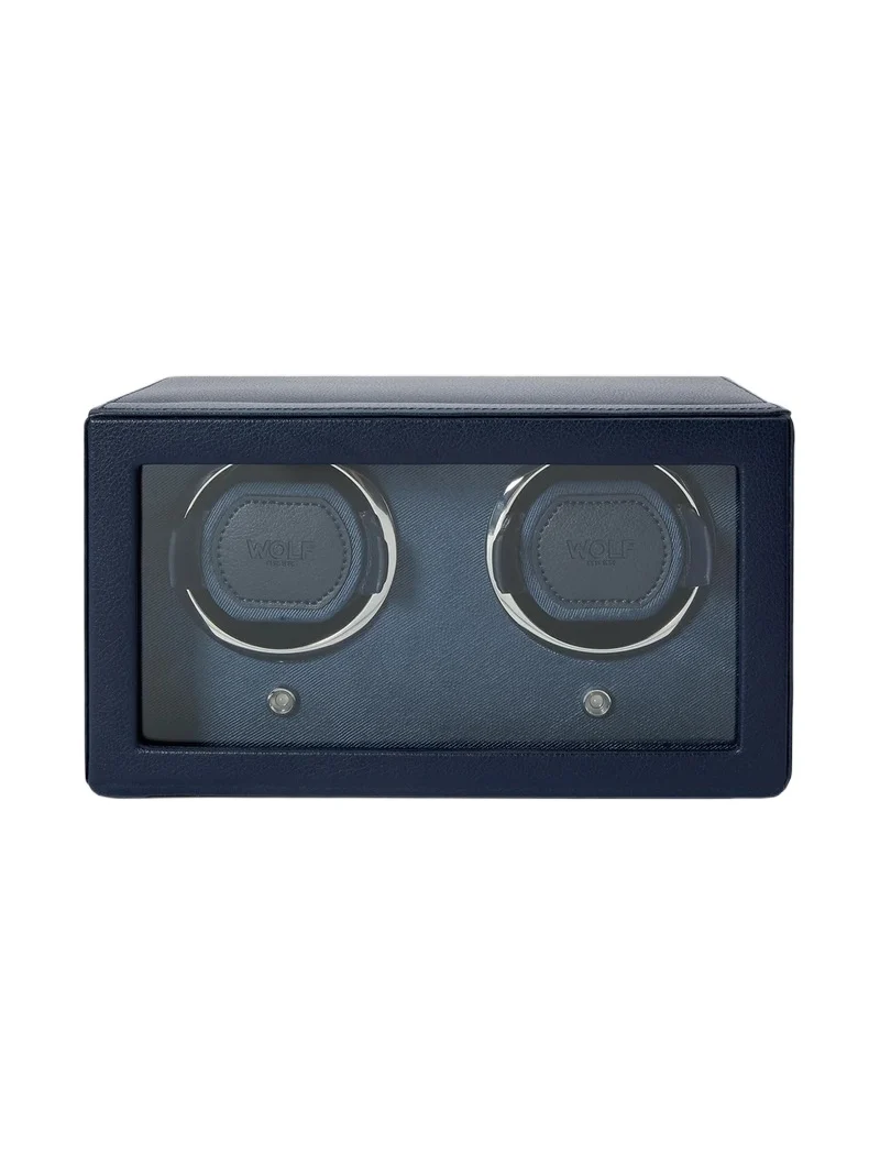 Cub Double Watch Winder With Cover - Navy Cub Double Watch Winder With Cover - Navy