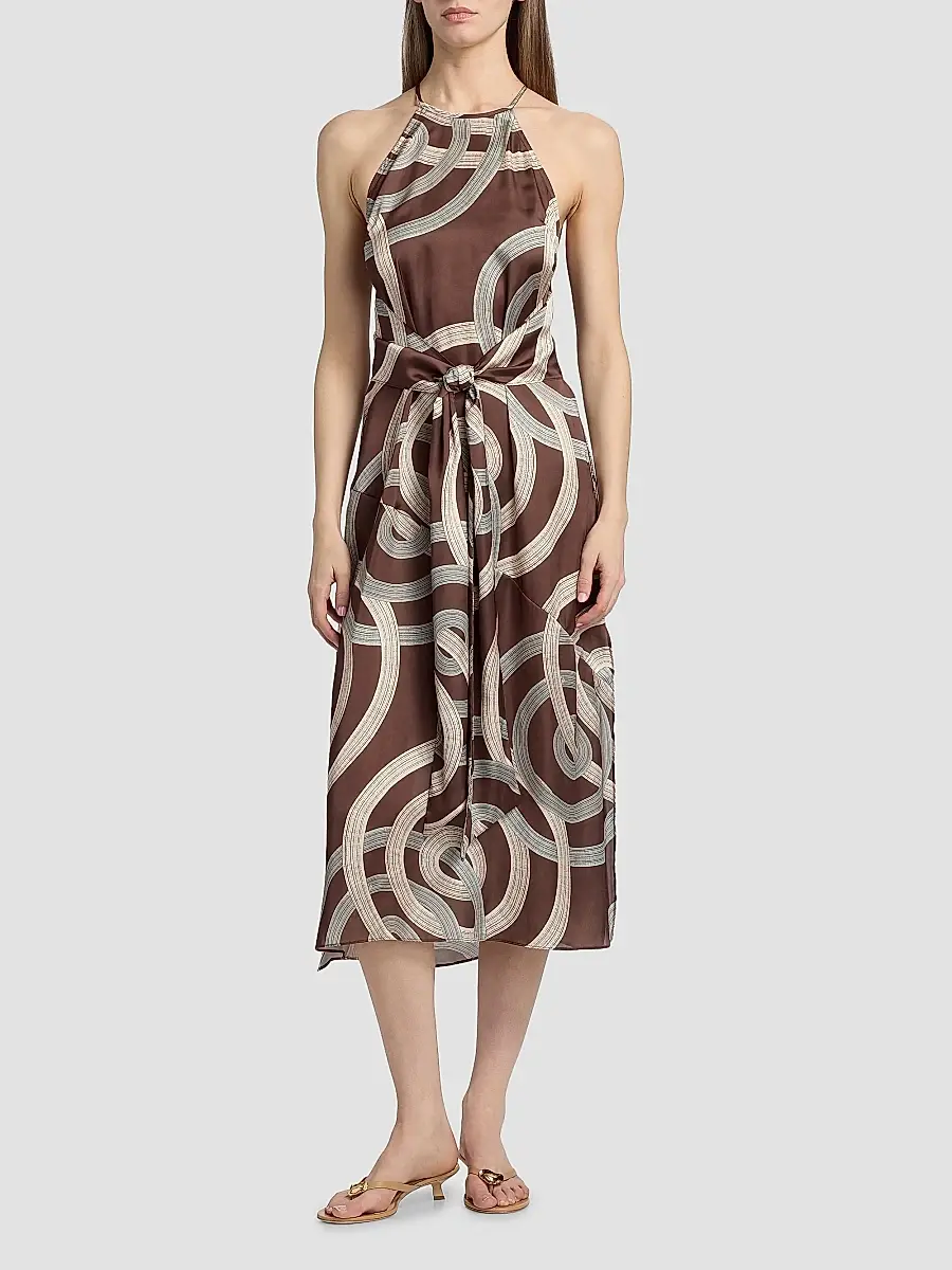 Misa Los Angeles Women's Lisa Printed Tie-Waist Halter Midi-Dress | Thumbnail 3 Misa Los Angeles Women's Lisa Printed Tie-Waist Halter Midi-Dress | Thumbnail 3