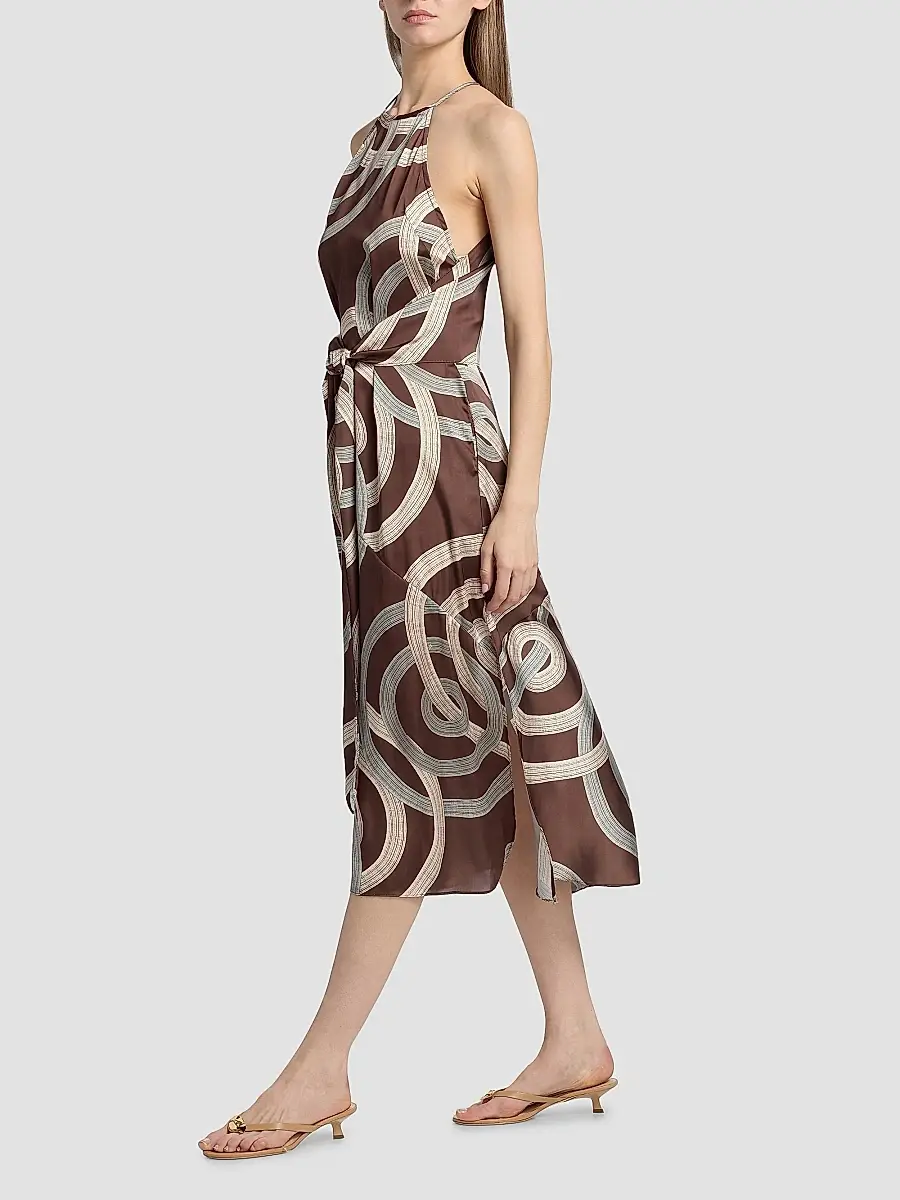 Misa Los Angeles Women's Lisa Printed Tie-Waist Halter Midi-Dress | Thumbnail 4 Misa Los Angeles Women's Lisa Printed Tie-Waist Halter Midi-Dress | Thumbnail 4