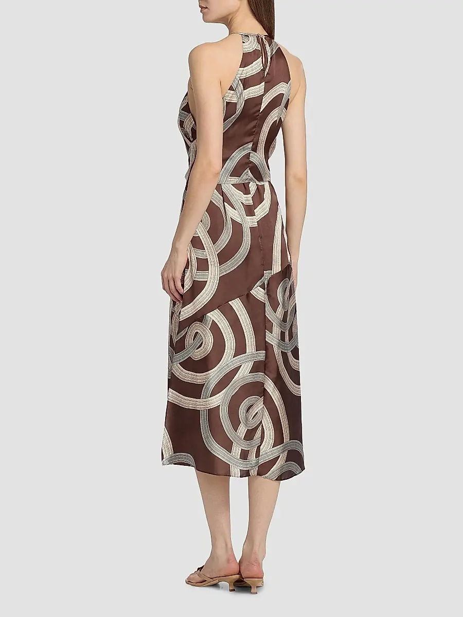 Misa Los Angeles Women's Lisa Printed Tie-Waist Halter Midi-Dress | Thumbnail 5 Misa Los Angeles Women's Lisa Printed Tie-Waist Halter Midi-Dress | Thumbnail 5