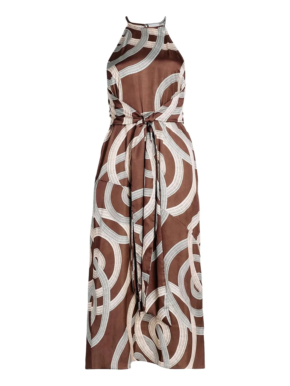 Women's Lisa Printed Tie-Waist Halter Midi-Dress Women's Lisa Printed Tie-Waist Halter Midi-Dress