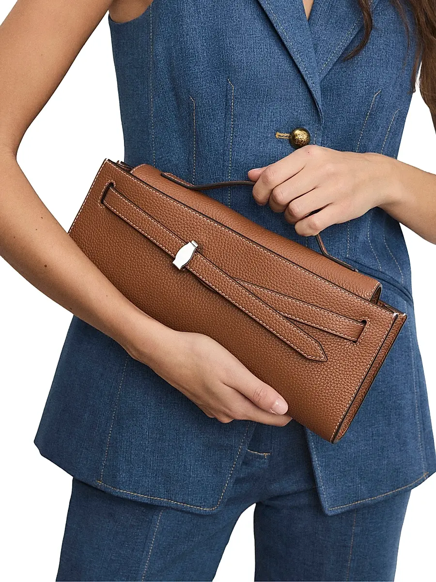 Veronica Beard Women's Dash Pebbled Leather Clutch | Thumbnail 3