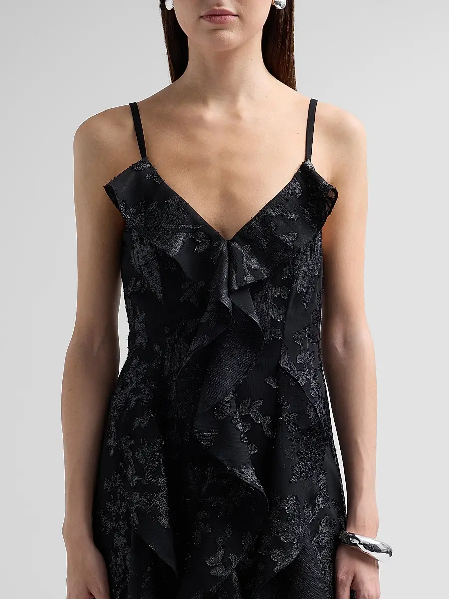Ramy Brook Women's Penelope Flocked Ruffled Gown | Thumbnail 5 Ramy Brook Women's Penelope Flocked Ruffled Gown | Thumbnail 5
