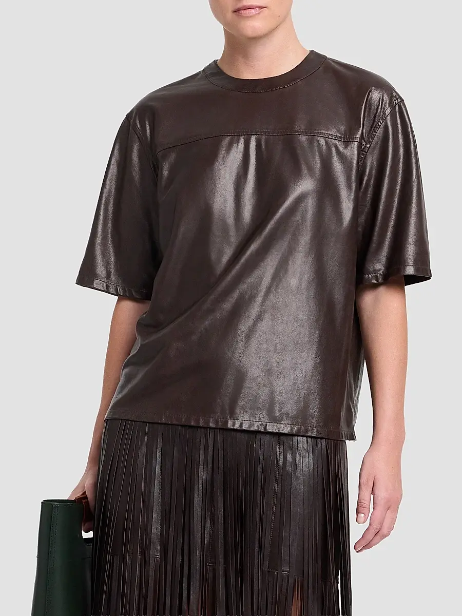 TWP Women's Oversized Leather T-Shirt | Thumbnail 2 TWP Women's Oversized Leather T-Shirt | Thumbnail 2
