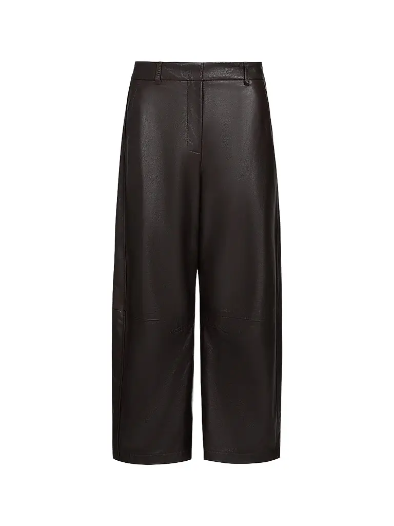 TWP Women's Leather Slouchy Boyfriend Trousers - Dark Chocolate | Image 1 TWP Women's Leather Slouchy Boyfriend Trousers - Dark Chocolate | Image 1