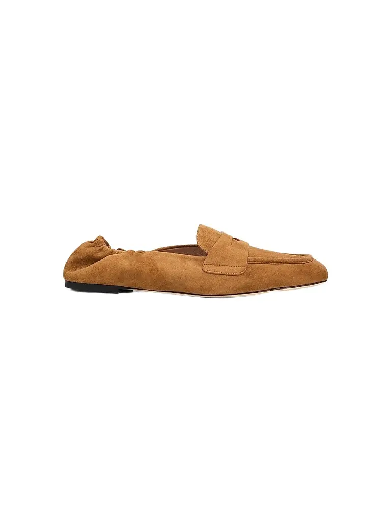 Stuart Weitzman Women's Bryant Elasticized-Back Suede Loafers - Toasted Almond | Image 1 Stuart Weitzman Women's Bryant Elasticized-Back Suede Loafers - Toasted Almond | Image 1