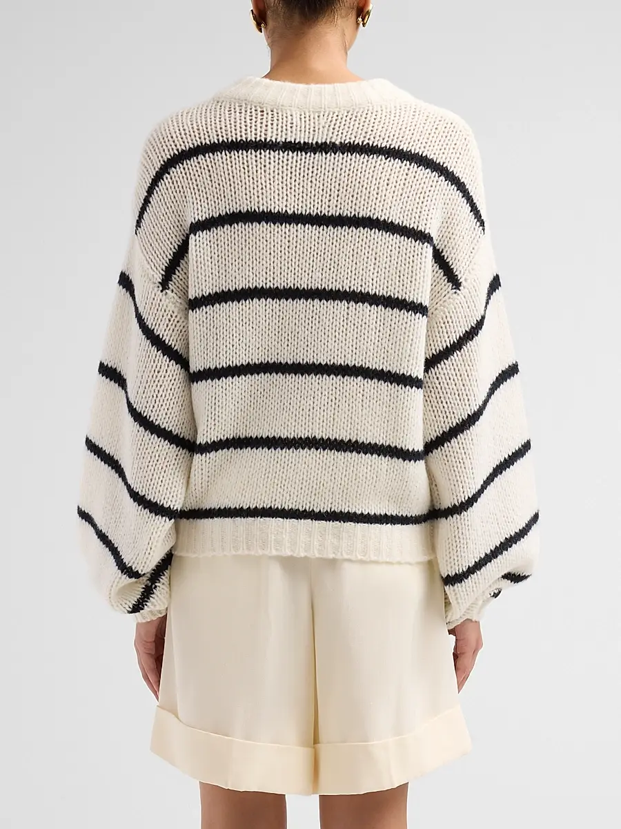 Lisa Yang Women's Sabelle Striped Cashmere-Silk Sweater | Thumbnail 3 Lisa Yang Women's Sabelle Striped Cashmere-Silk Sweater | Thumbnail 3