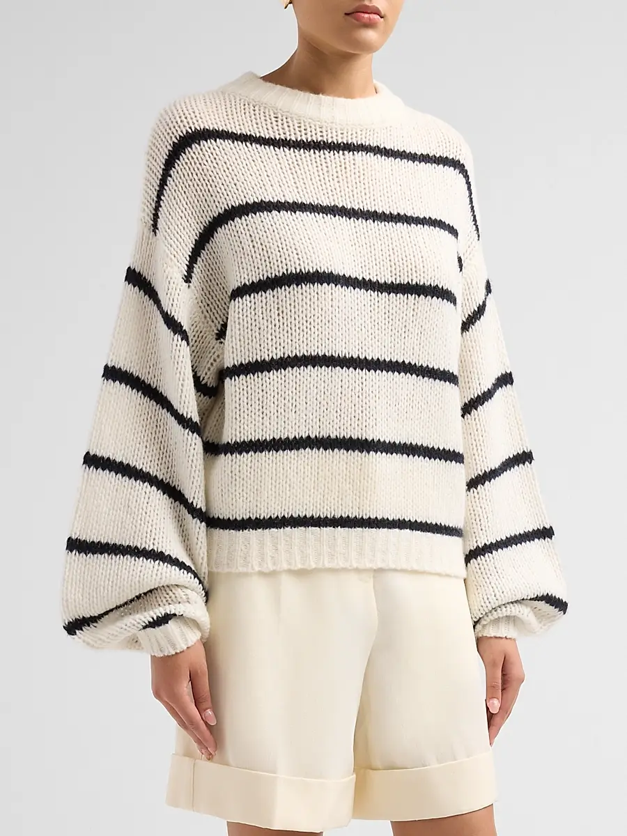 Lisa Yang Women's Sabelle Striped Cashmere-Silk Sweater | Thumbnail 4 Lisa Yang Women's Sabelle Striped Cashmere-Silk Sweater | Thumbnail 4