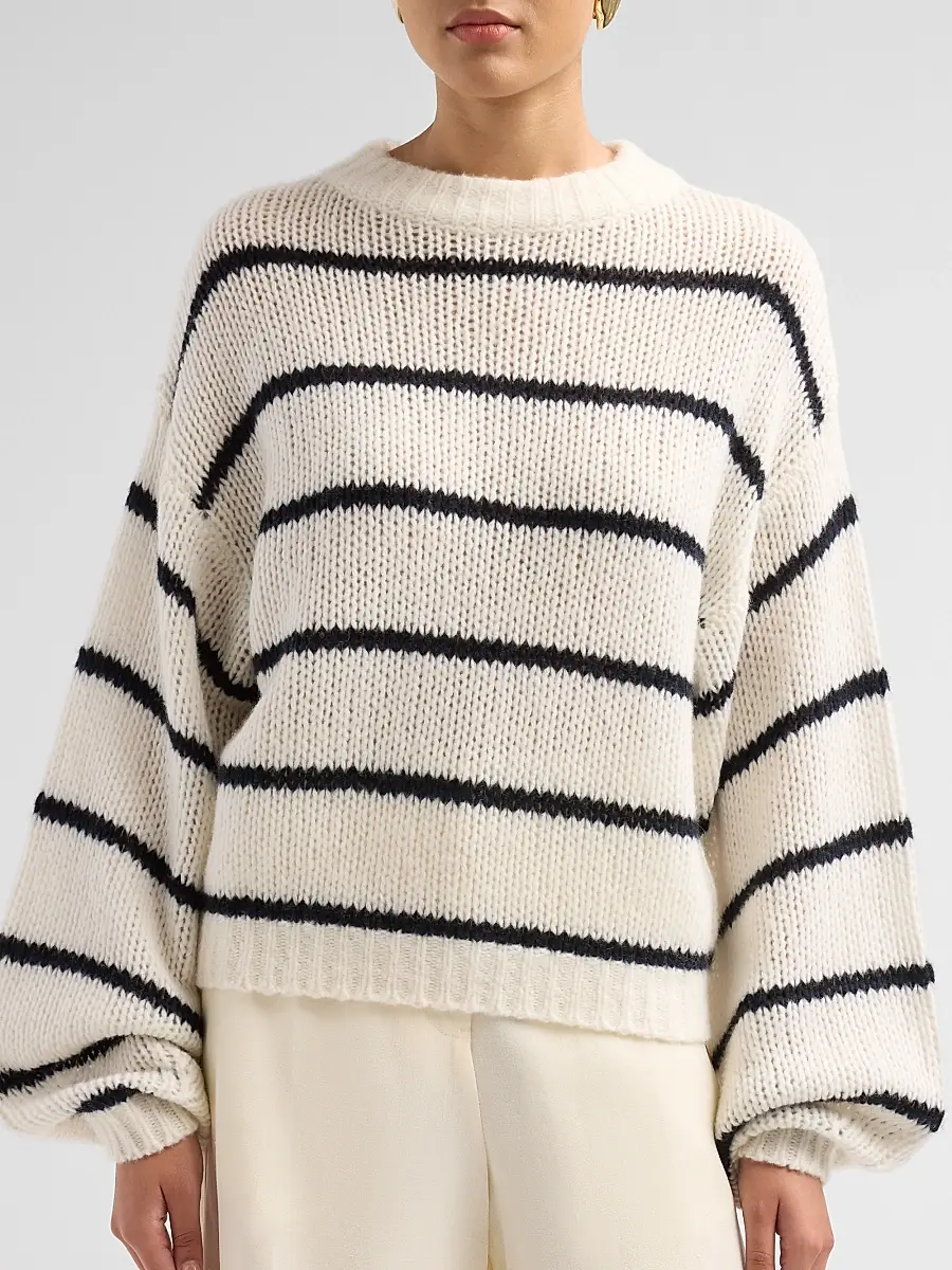 Lisa Yang Women's Sabelle Striped Cashmere-Silk Sweater | Thumbnail 5 Lisa Yang Women's Sabelle Striped Cashmere-Silk Sweater | Thumbnail 5