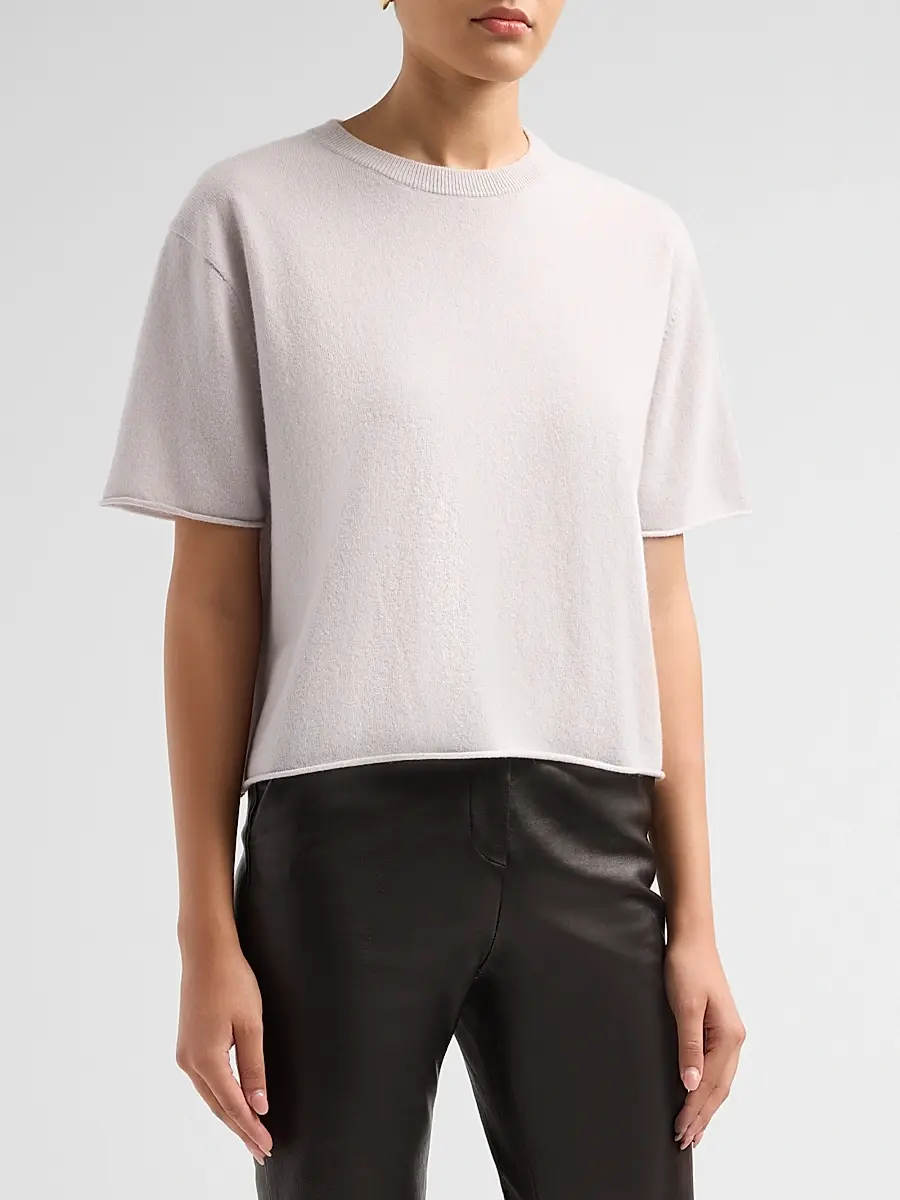 Lisa Yang Women's Cila Cashmere Crewneck T-Shirt | Thumbnail 4 Lisa Yang Women's Cila Cashmere Crewneck T-Shirt | Thumbnail 4