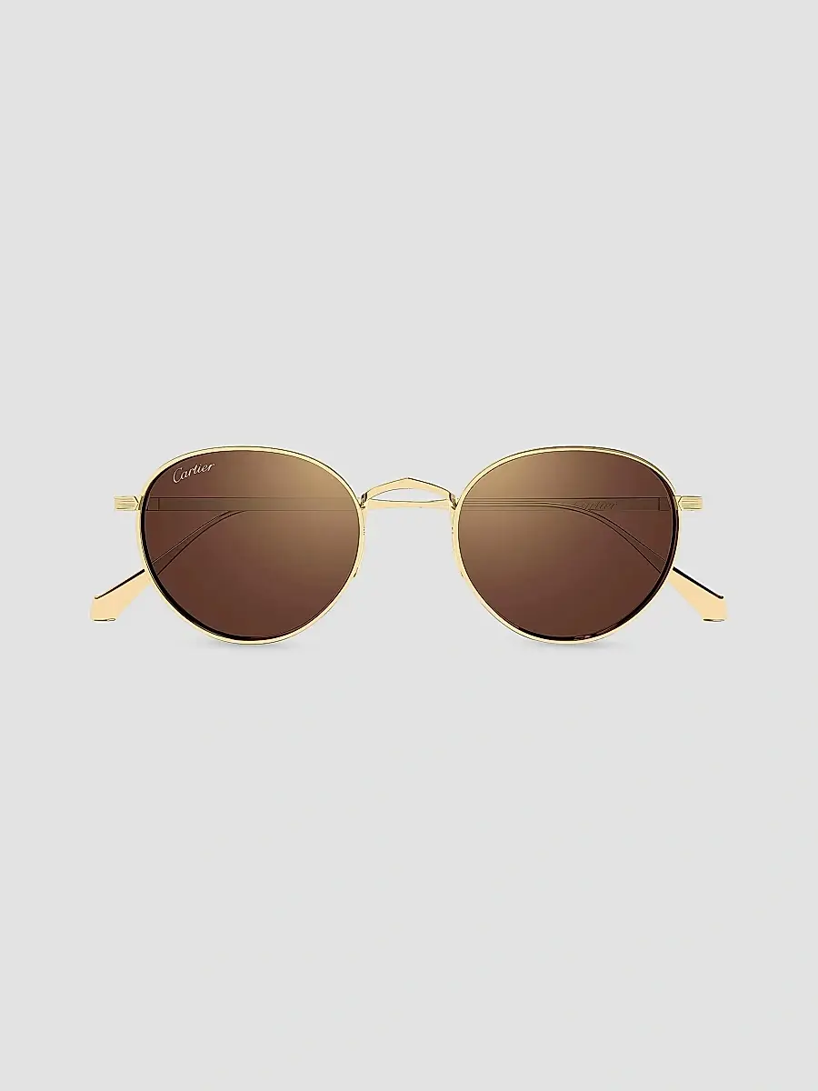 Cartier Men's C de 51MM 24K-Gold-Plated Titanium Round Sunglasses | Thumbnail 2 Cartier Men's C de 51MM 24K-Gold-Plated Titanium Round Sunglasses | Thumbnail 2