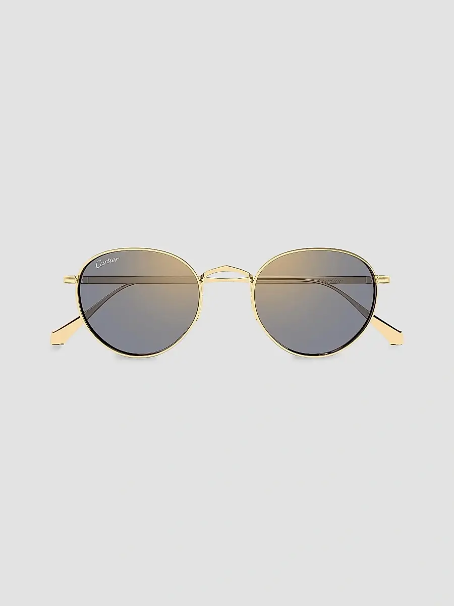 Cartier Men's C de 51MM 24K-Gold-Plated Titanium Round Sunglasses | Thumbnail 2 Cartier Men's C de 51MM 24K-Gold-Plated Titanium Round Sunglasses | Thumbnail 2
