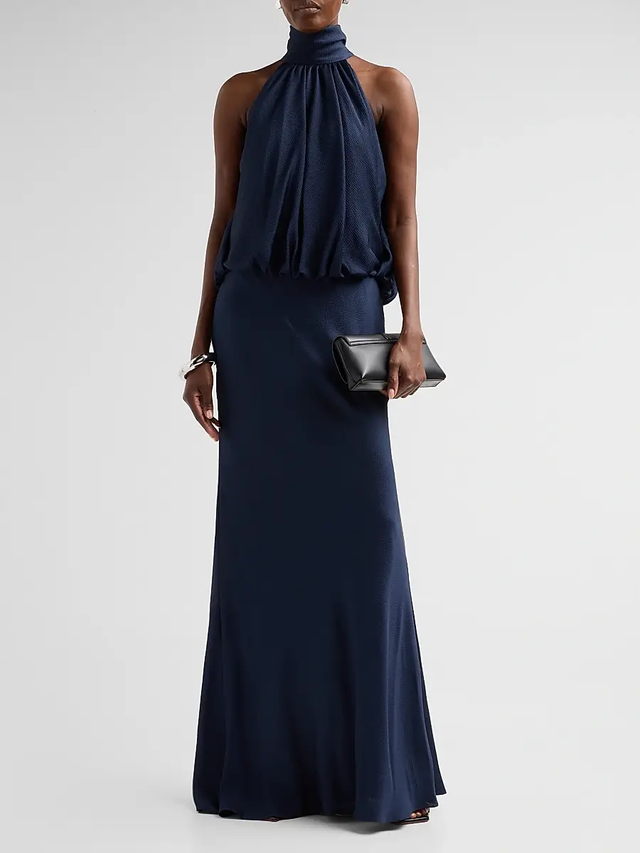 Amsale Women's Blouson Halter Gown | Thumbnail 2 Amsale Women's Blouson Halter Gown | Thumbnail 2