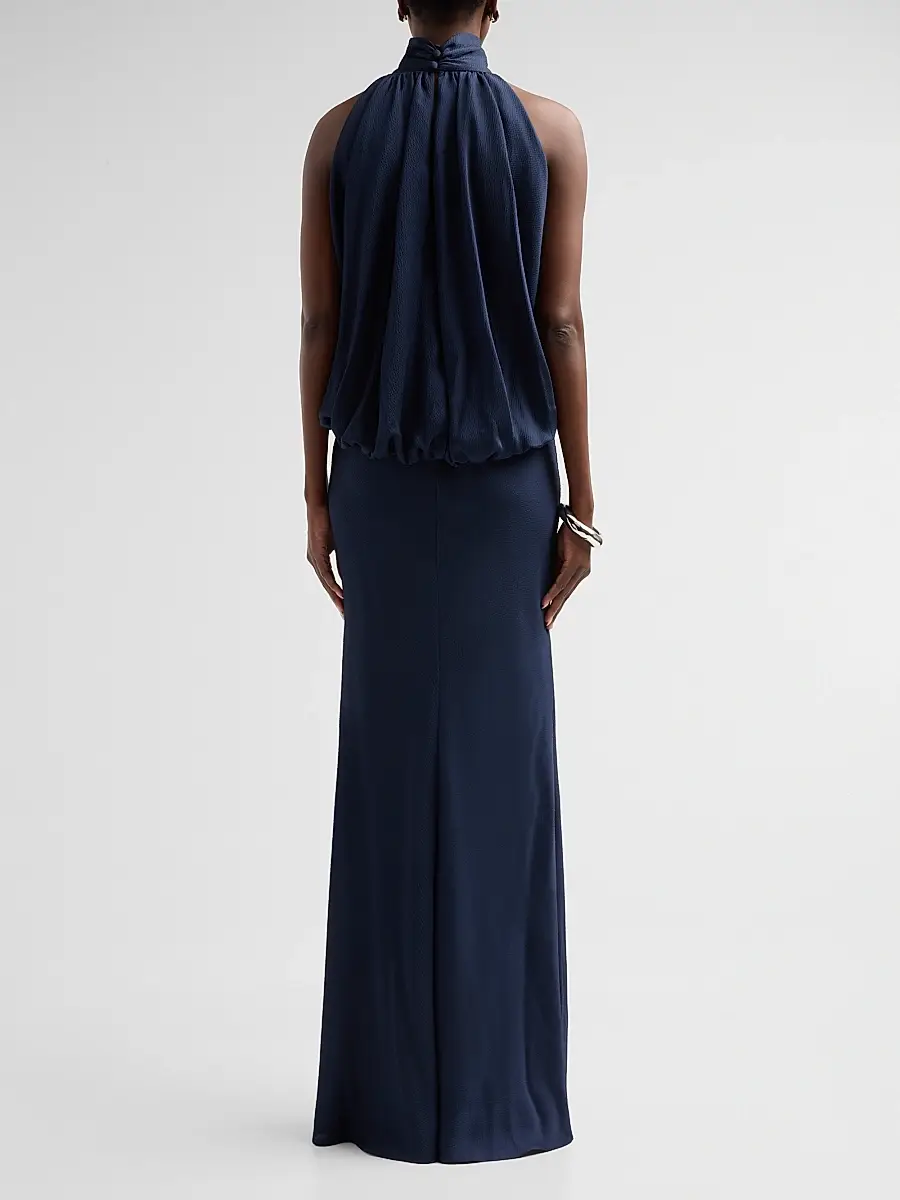 Amsale Women's Blouson Halter Gown | Thumbnail 3 Amsale Women's Blouson Halter Gown | Thumbnail 3