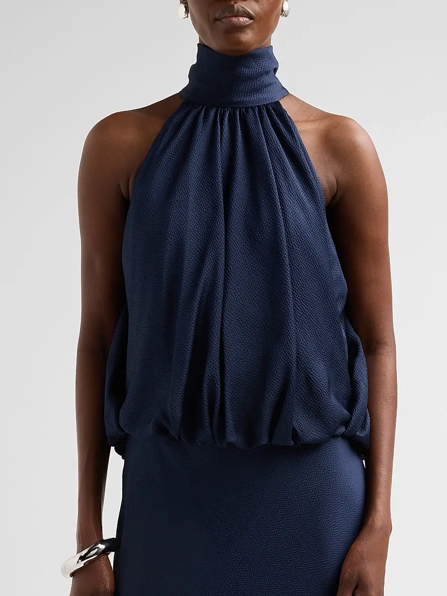 Amsale Women's Blouson Halter Gown | Thumbnail 5 Amsale Women's Blouson Halter Gown | Thumbnail 5