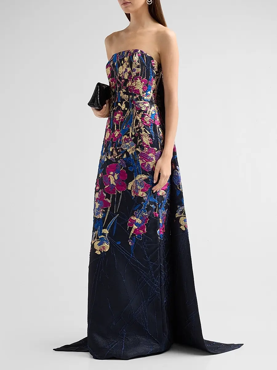 Amsale Women's Strapless Column Gown | Thumbnail 4 Amsale Women's Strapless Column Gown | Thumbnail 4