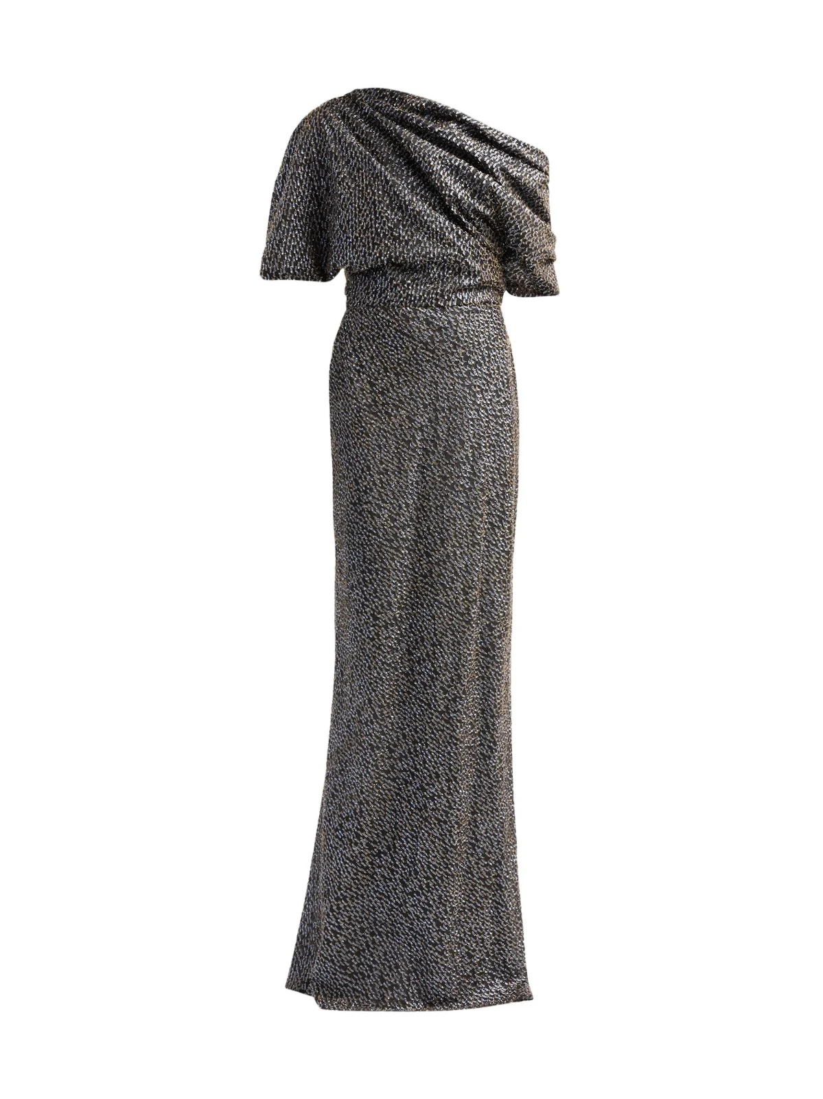 Women's Brocade Draped One-Shoulder Gown Women's Brocade Draped One-Shoulder Gown