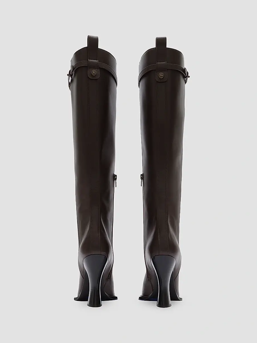 Burberry Women's Pillar 100MM Leather Knee-High Boots | Thumbnail 2 Burberry Women's Pillar 100MM Leather Knee-High Boots | Thumbnail 2