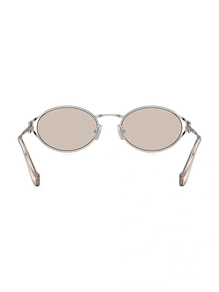 Miu Miu Women's 54MM Metal Round Sunglasses - Silver Cool Taupe | Thumbnail 4 Miu Miu Women's 54MM Metal Round Sunglasses - Silver Cool Taupe | Thumbnail 4