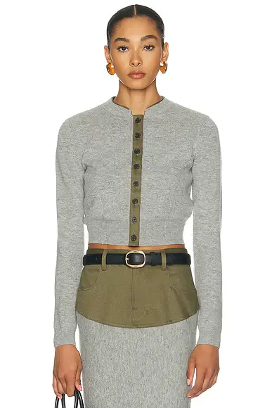 Self-Portrait Contrast Placket Cardigan | Image 1 Self-Portrait Contrast Placket Cardigan | Image 1