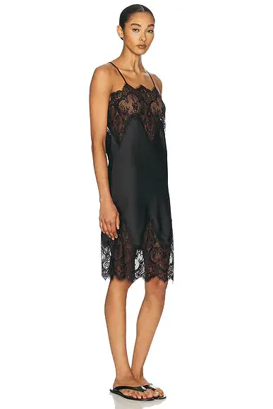 Norma Kamali Bias Slip Dress With Lace | Thumbnail 2