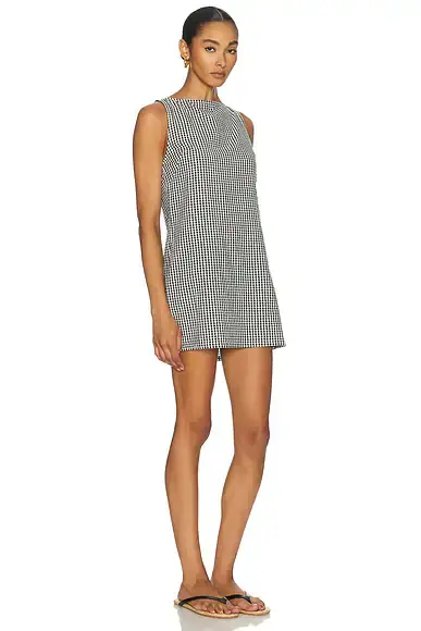 DONNI. The Cotton Gingham Boatneck Dress | Thumbnail 2 DONNI. The Cotton Gingham Boatneck Dress | Thumbnail 2