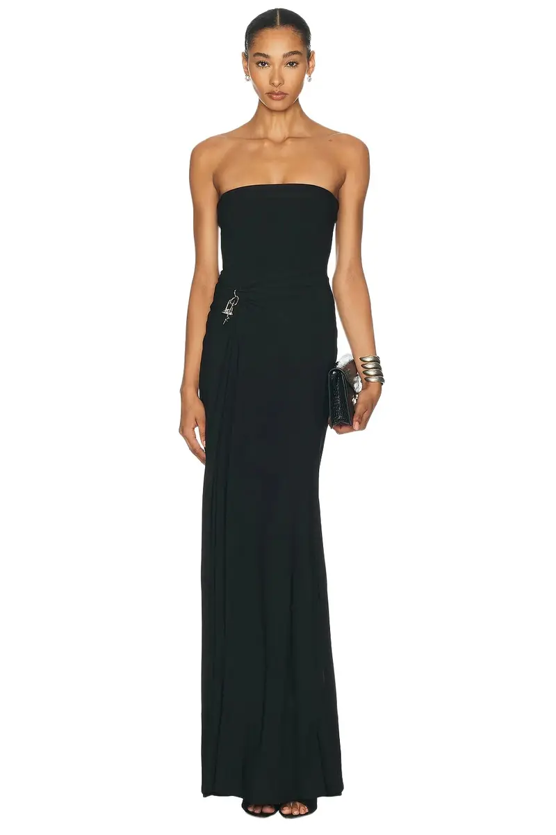 Grace Ling Relic Charms Strapless Maxi Dress
