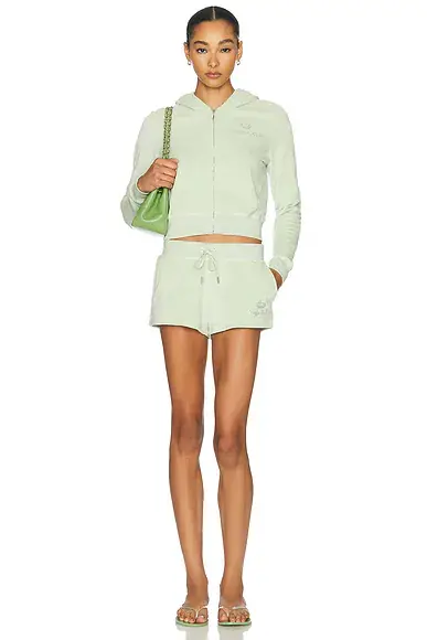 Sporty & Rich x Juicy Couture Script Velour Zip Hoodie | Thumbnail 4 Sporty & Rich x Juicy Couture Script Velour Zip Hoodie | Thumbnail 4
