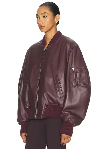 The Attico Leather Bomber Jacket | Thumbnail 2 The Attico Leather Bomber Jacket | Thumbnail 2