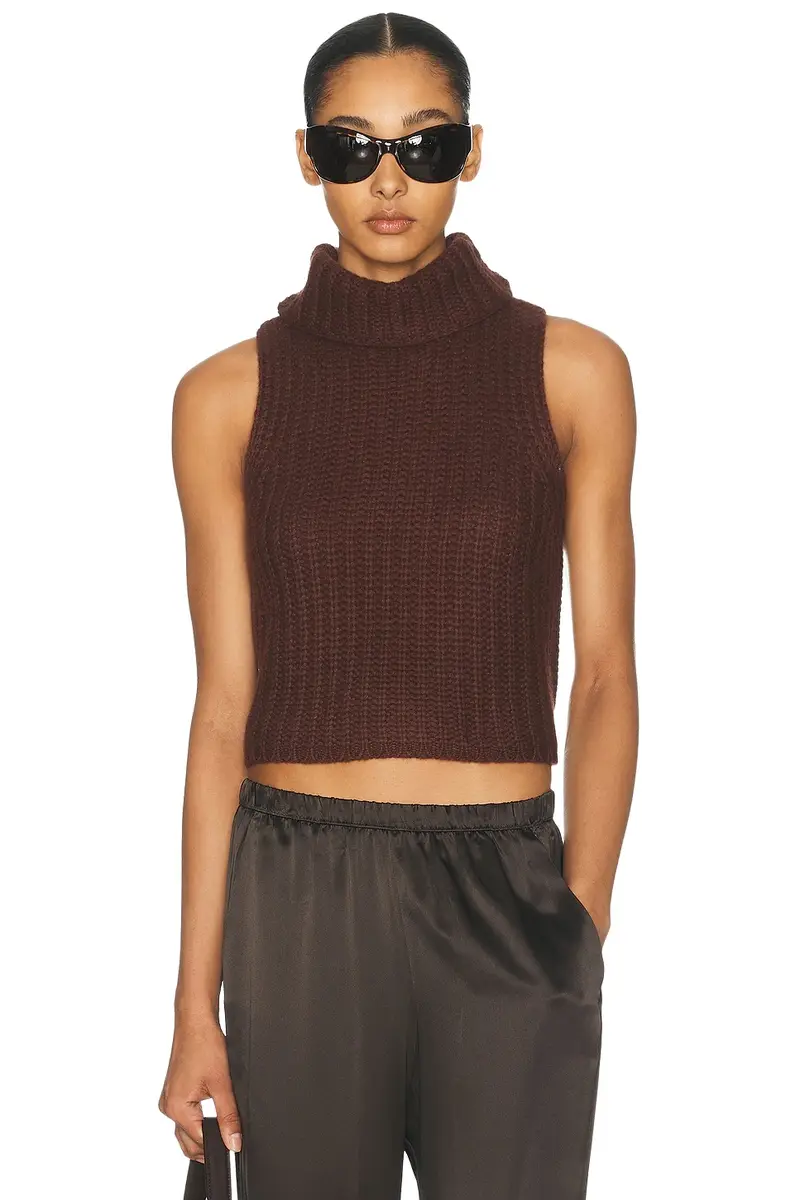 Sablyn Saige Cropped Turtleneck Top