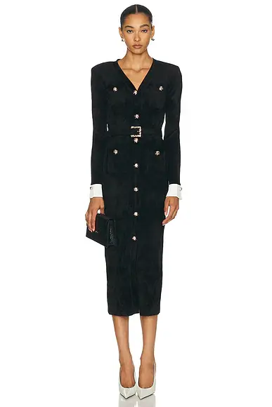 Self-Portrait Chenille Knit Midi Dress