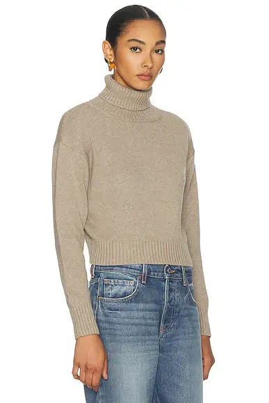 ENZA COSTA Cotton Cashmere Funnel Neck Sweater | Thumbnail 2