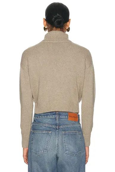 ENZA COSTA Cotton Cashmere Funnel Neck Sweater | Thumbnail 3