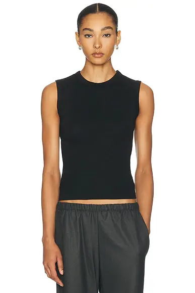 Enza Costa Supima Cotton New Classic Sleeveless Tee | Image 1 Enza Costa Supima Cotton New Classic Sleeveless Tee | Image 1