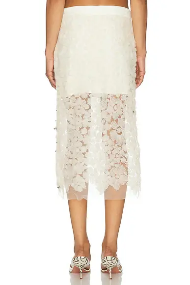 SIEDRÉS Siam Sheer Floral Applique Midi Skirt | Thumbnail 4 SIEDRÉS Siam Sheer Floral Applique Midi Skirt | Thumbnail 4