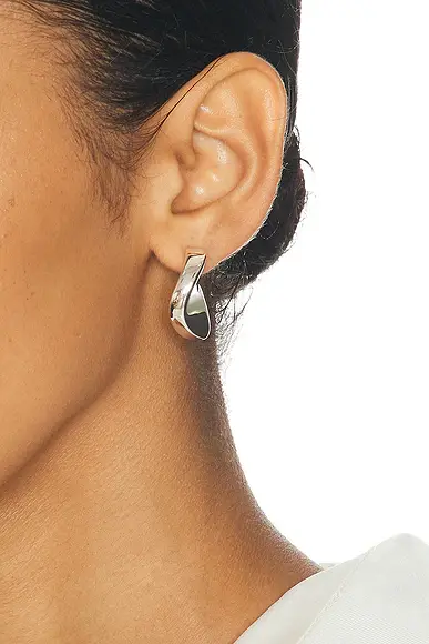 Bottega Veneta Round Sterling Silver Earrings | Thumbnail 2 Bottega Veneta Round Sterling Silver Earrings | Thumbnail 2