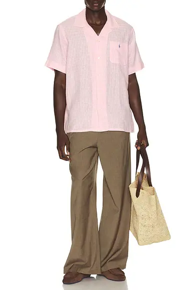 Polo Ralph Lauren Short Sleeve Seersucker Linen Andy Camp Shirt | Thumbnail 3