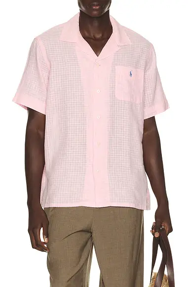 Polo Ralph Lauren Short Sleeve Seersucker Linen Andy Camp Shirt